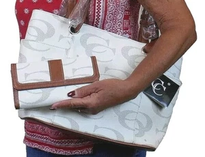 Bolso de Hombro BOLSO DE MANO MARFIL BOLSO MARRÓN RIBETE CON BOLSILLOS LATERALES CLETO MONEDERO Y CARTERA - Imagen 1 de 7