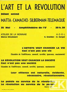 ART ET LA REVOLUTION Tract MATA CAMACHO SILBERMANN TELEMAQUE Surrealism 60s - Picture 1 of 1