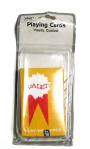 Vintage Valet Plastic Coated Playing Cards Sealed New Old Stock - Picture 1 of 6