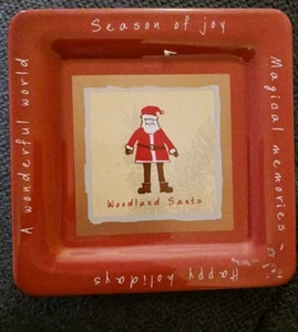 Santa Decorative Plate "Woodland Santa"" 5"×5" bx t - Picture 1 of 6