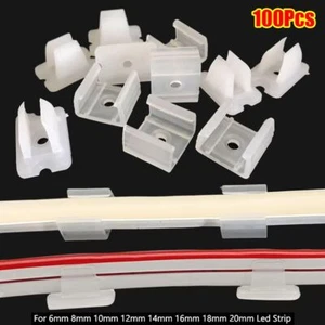 100pz Raccordo Portalampada Striscia LED Clip Fisse per Fissaggio Luce Neon 2835 - Foto 1 di 21