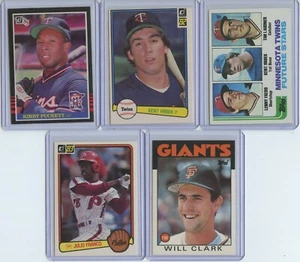 1980's Hall of Famer Rookie 5 Card Lot Inc. Kirby Puckett, Hrbek, Franco, Clark - Picture 1 of 2