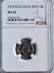 Costa Rica 10 Centimos 1979 BCCR NGC MS 63 - Picture 1 of 2