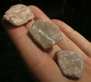 3 RHODAZEZ PINK AZEZTULITE RARE BEAUTIFUL  HEART ASCENSION TUMBLED CRYSTAL LOT - Picture 1 of 12
