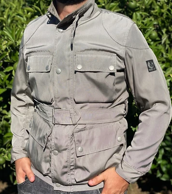 Knit Belstaff Belted Double Jacket Motorcycle Rider Coat WindProof Size 42 S M - Image 1 of 4