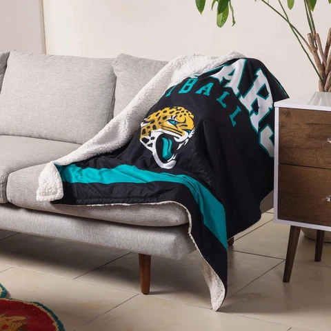 Jacksonville Jaguars Sherpa Fleece Blanket Winter Warm Fluffy Bed Throw Blanket Cover