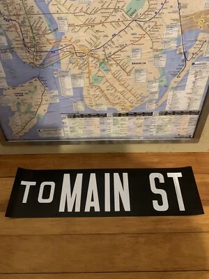 SECCIÓN DE LETRERO ENROLLABLE DE AUTOBÚS DE NUEVA YC CALLE PRINCIPAL EE. UU. DE COLECCIÓN TRÁNSITO DECORACIÓN DEL HOGAR ARTE DE PARED Foto 1 de 4