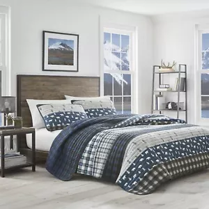 Eddie Bauer Blue Creek Quilt Set 3PC 100% Cotton Super Soft Lightweight - Picture 1 of 30