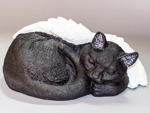 Black Cat Cremation Urn Ashes Statue Pet Outdoor Sculpture Funeral Personalized - Picture 1 of 10