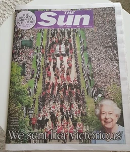 The Sun Zeitung 20. September 2022 Staatsbegräbnis von Queen Elizabeth II. - Bild 1 von 2