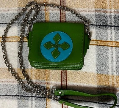 Bolso Bandolera Kate Landry Cuero Mini, Verde y Azul Nuevo Sin Etiquetas Foto 1 de 4