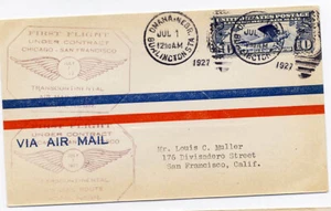 US 1927 First Flight Cover CAM 18 Cheyenne Wyoming to Chicago IL AMF 18E5 - Picture 1 of 2