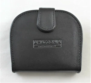 Portamonete in Vera Pelle a forma di Tacco Cuoio Nero uomo donna con bottone - Picture 1 of 4