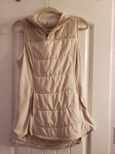 The North Face Women's Long Hooded Vest Medium Beige with Pockets - Picture 1 of 4