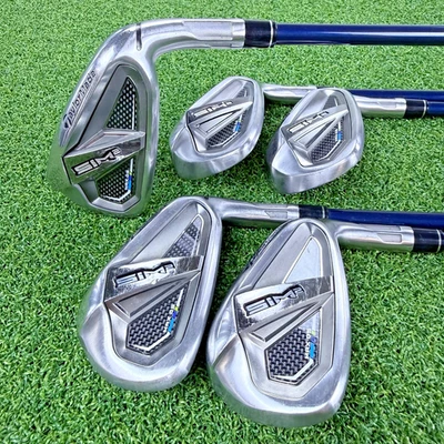 Conjunto de ferro TaylorMade SIM 2 Max OS 6-PW ventilação direita azul eixo sênior GP CP2 Grip - Imagem 1 de 4