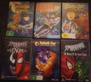 X6 Kids Superhero DVD Bundle| Batman - Scooby Doo - Spiderman - Fantastic Four - Picture 1 of 2