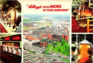 Postal de fábrica Kellogg Company Battle Creek Michigan vista aérea - Imagen 1 de 2