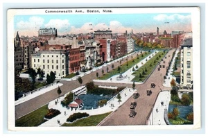 Vintage 1926 Commonwealth Avenue Boston Back Bay District Postkarte - Bild 1 von 2