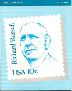 #1853 First Day Ceremony Program 10c Richard Russell Stamp - Picture 1 of 2