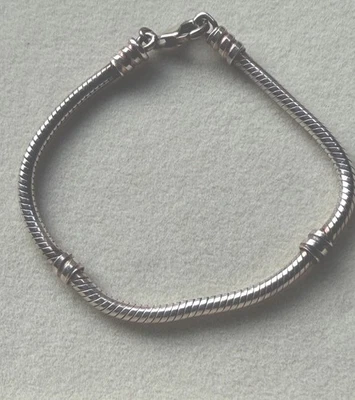 Genuine 925 Sterling Silver Snake charm Bracelet 16cm  - Image 1 of 3