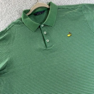 CLUBHOUSE COLLECTION SHORT SLEEVE GREEN STRIPED POLO SHIRT GOLF MASTERS LOGO XXL - Picture 1 of 8