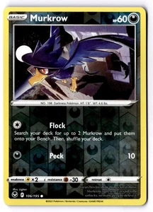 Murkrow Reverse Holo Common SWSH12: Silver Tempest 106/195 NM - Picture 1 of 2
