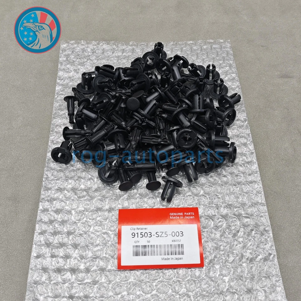 OEM New 50PCS 10mm Clips Bumper Rivets Retainer Fastener Hood Fender For Honda - Image 1 of 4
