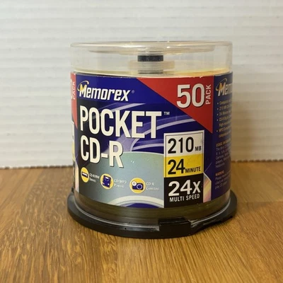Memorex Pocket CD-R 50-Pack Open Box (96% Full) 210MB 24x - 48 Blank Discs READ - Image 1 of 4
