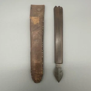 Antica gomma lama raschietto inchiostro manico legno Miller Bros - Foto 1 di 10