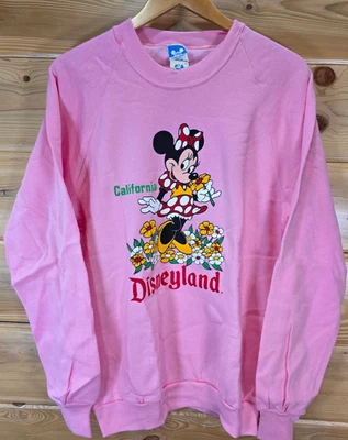Sudadera De Colección Años 80 Minnie Mouse Disneyland Cuello Redondo Mujeres XL Flores Rara Nueva Con Etiquetas Foto 1 de 4