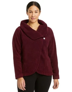 Horny Toad RARE Fleece 2 Button Women's XL Maroon Pockets Outdoor Winter Co Cozy - Picture 1 of 6