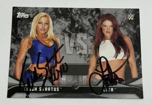 Tarjeta autografiada firmada por Trish Stratus vs Lita 2016 Topps WWE Rivalries #1 - Imagen 1 de 8