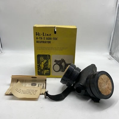 Máscara respiratória facial de borracha Willson vintage preta com caixa A-TX-2 AGRI-TOX - Imagem 1 de 4
