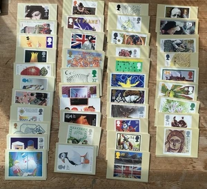 Royal Mail Stamp Postcards Job Lot Over 200 From 1987 To 1993 Mint Condition - Picture 1 of 1