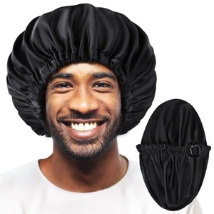 Silk Bonnet for Men Sleeping Satin Bonnet Hair Bonnets Double Layer Ajustable... - Picture 1 of 8