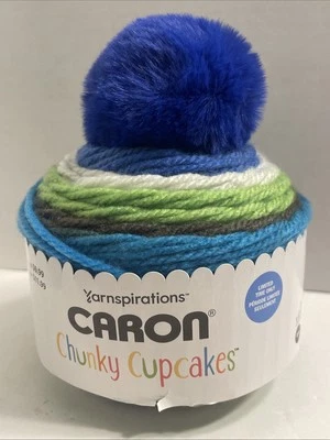 Caron Chunky Cupcakes Ball of Yarn Lime Ricky Winter Hat Puff Ball BRAND NEW - Image 1 of 4