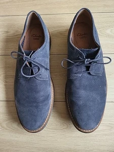 Mens CLARKS 'Extralights' Blue Suede leather, Lace-up Shoes Size UK 11 - Picture 1 of 9