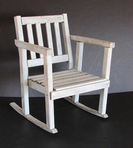 Child's / Display Rocking Chair Vintage Wood Shabby Shaker Style 17.25" FREE SH Cover