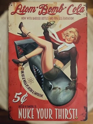 🍀 Blechschild Metallschild Gaming Series Fallout Atom Bomb Cola Tin Sign  - Bild 1 von 2