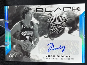 JOSH GIDDEY 2023 Panini Black Smoke Show Signatures Auto One of One 1/1 THUNDER - Picture 1 of 3