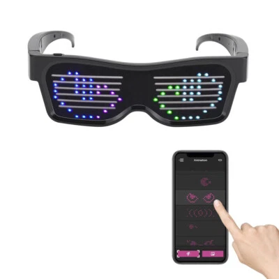 Gafas LED para Adultos, Gafas LED Bluetooth Personalizables, Perfectas para Navidad Foto 1 de 4