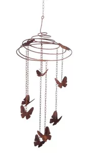 Butterfly Slinky Metal Mobile Wind Chime NEW airy summer porch deck garden art - Picture 1 of 1