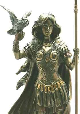 Statua dea greca romana Atena Minerva scultura figura finitura bronzo 27,5 cm - Immagine 1 di 4