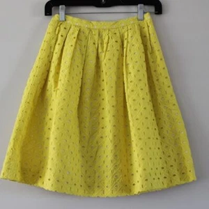 NWT Bonpoint Concerto A Line Pleated Yellow Eyelet Skirt 12 - Picture 1 of 6
