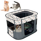 (Grey)LEYT Foldable Cat House Kitten Delivery Room Dog Playpen Portable Mesh