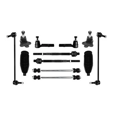 Barras estabilizadoras delanteras y traseras de 12 piezas extremos de varilla de amarre con botas rótulas para Chevy Traverse Foto 1 de 4