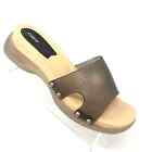 Candies Y2k Jelly Clog Clear Gray Wooden Slide Sandal Vtg Italy Womens Size 8