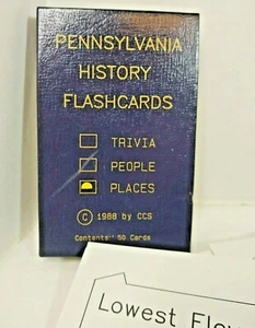 Pennsylvania History Flashcards 1988 Places CCS Excellent Condition 30 Cards - Picture 1 of 11