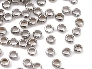 Edelstahl Perlen 2x1mm Ring 50 Spacer rund basteln auffädeln Distanzperlen #S834 - Bild 1 von 3