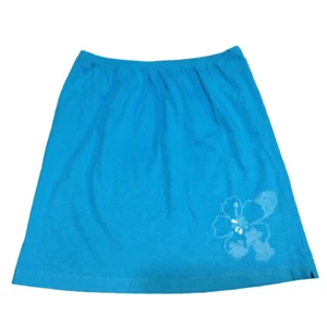Simply Basic VTG Y2K Girls Cotton Skirt Size 10/12 Pull On Elastic Waist Blue - Picture 1 of 4